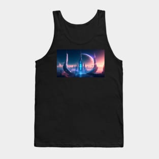 Futuristic city with beautiful sky landscape Tank Top